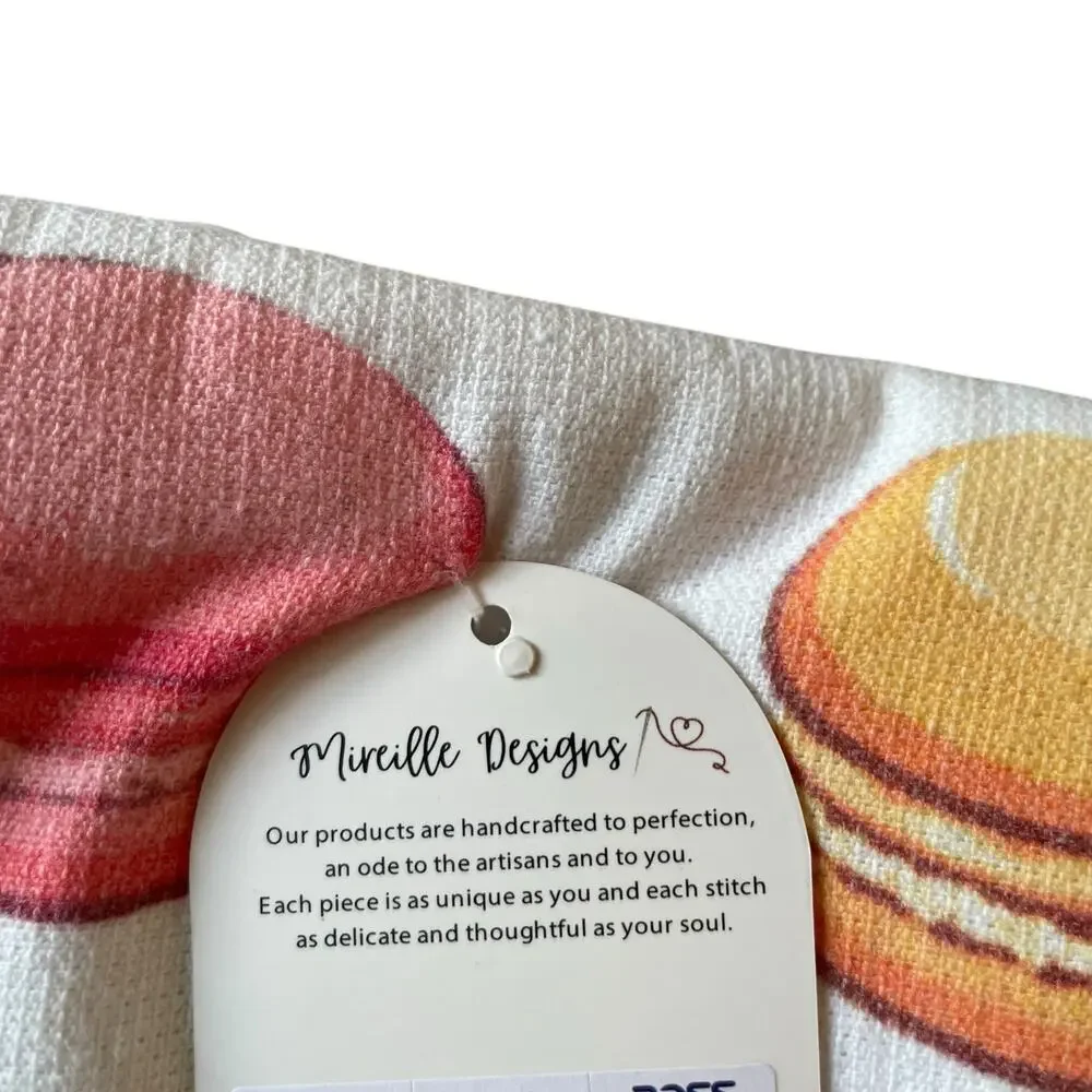 Macaroon Kitchen Towels 18x28 Pop of Color Set of 3 by Mireille Designs NEW